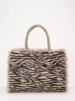 ANOKHI – Shopper aus Textil mit Animal-Patchwork