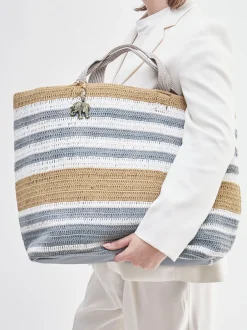 ANOKHI – Shopper aus Textil im Streifen-Design