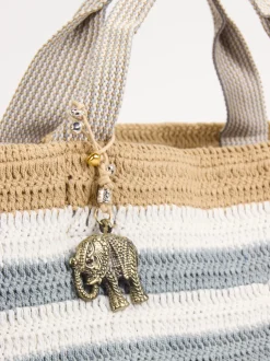 ANOKHI – Shopper aus Textil im Streifen-Design