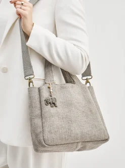ANOKHI – Shopper aus Textil in Steingrau