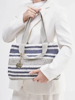 ANOKHI – Strandtasche aus Textil in Häkeloptik