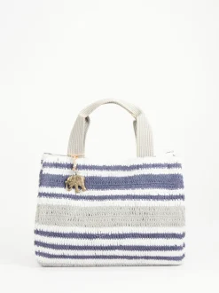 ANOKHI – Strandtasche aus Textil in Häkeloptik