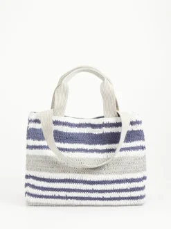 ANOKHI – Strandtasche aus Textil in Häkeloptik