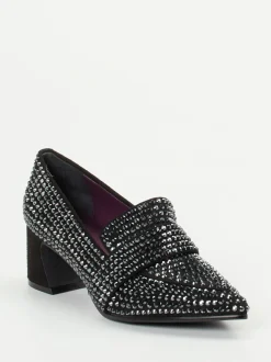 Apepazza – Loafer-Pumps aus Metallicleder Schwarz