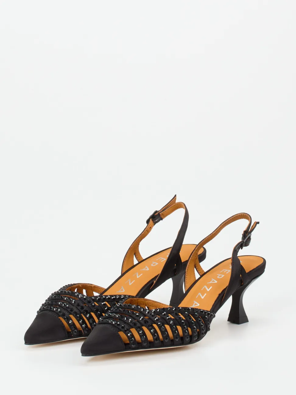 Apepazza – Slingback-Pumps aus Metallicleder schwarz