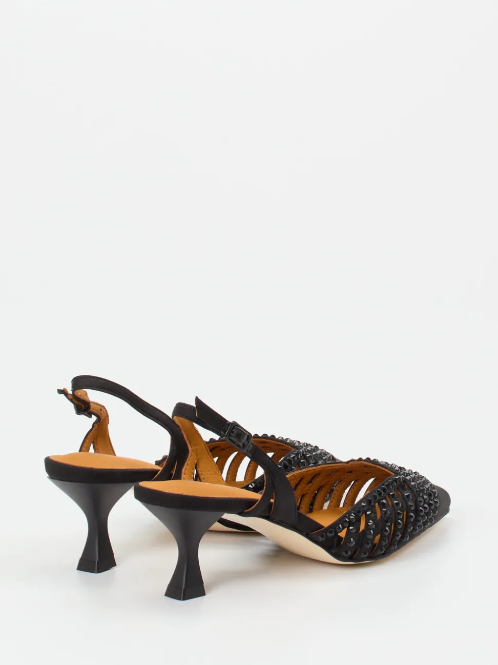 Apepazza – Slingback-Pumps aus Metallicleder schwarz
