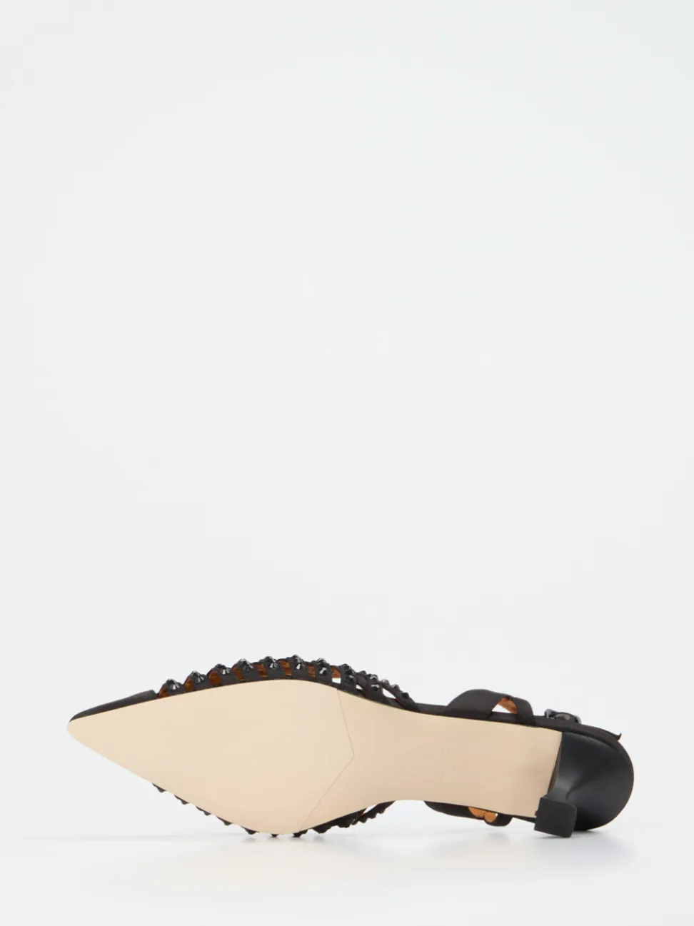 Apepazza – Slingback-Pumps aus Metallicleder schwarz