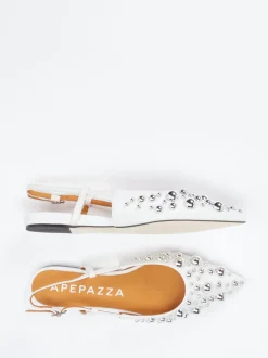 Apepazza – Slingpumps aus Glattleder Weiß