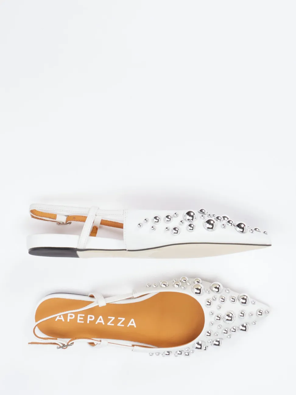 Apepazza – Slingpumps aus Glattleder Weiß