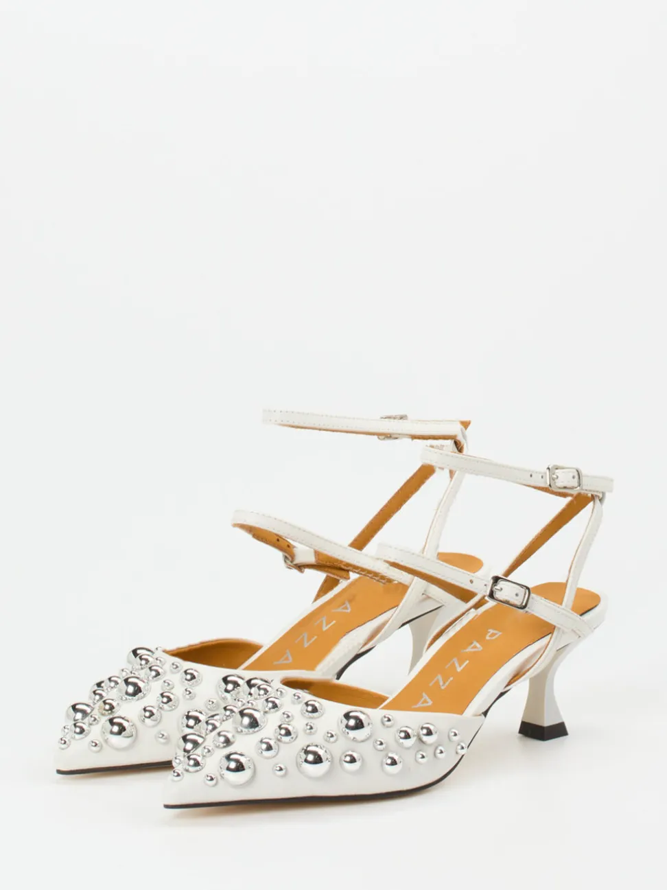 Apepazza – Slingpumps aus Leder weiß glänzend