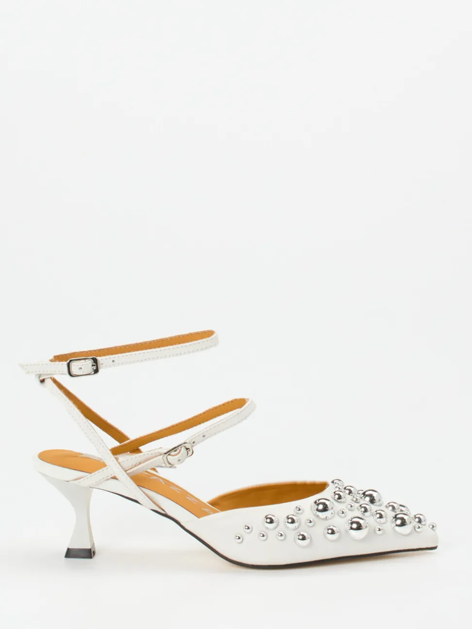 Apepazza – Slingpumps aus Leder weiß glänzend