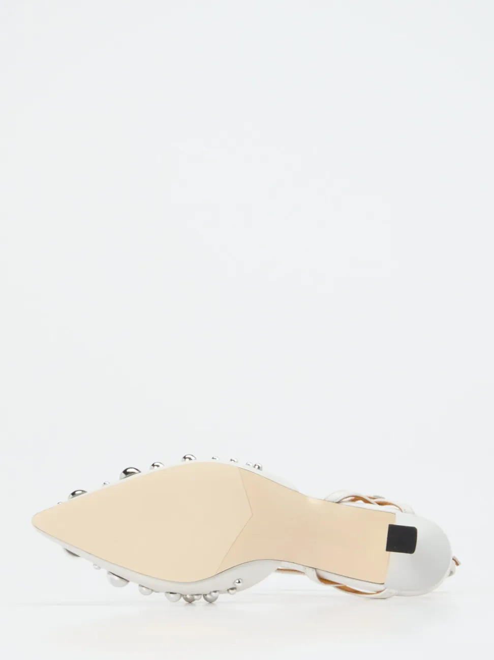 Apepazza – Slingpumps aus Leder weiß glänzend