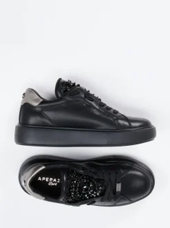 Apepazza – Sneaker aus Glattleder Schwarz