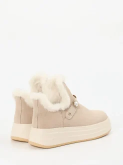 Apepazza – Stiefeletten aus Veloursleder beige