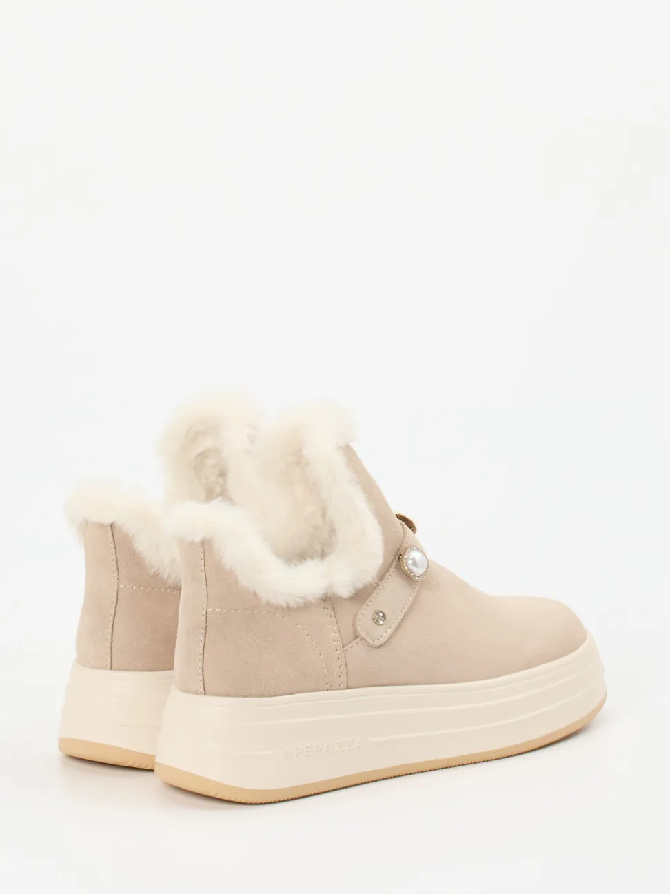 Apepazza – Stiefeletten aus Veloursleder beige