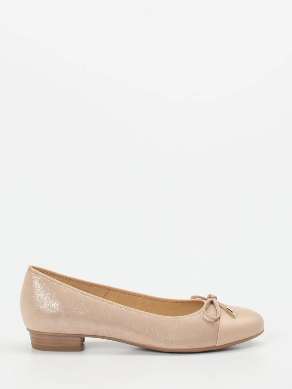 Ara – Ballerinas aus Metallicleder beige glänzend
