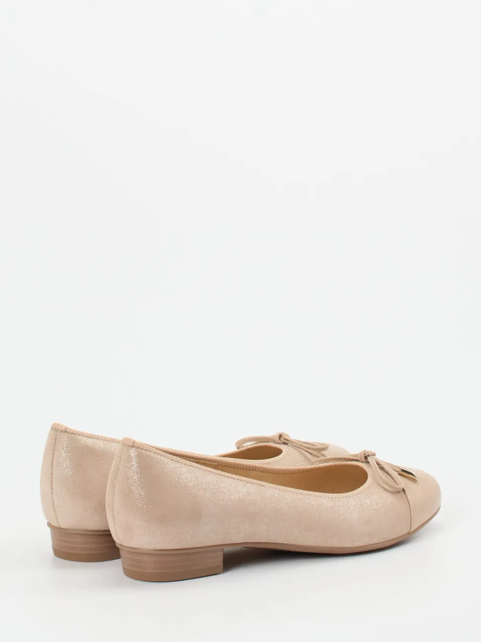Ara – Ballerinas aus Metallicleder beige glänzend