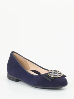 Ara – Ballerinas aus Veloursleder in Dunkelblau