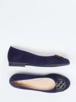 Ara – Ballerinas aus Veloursleder in Dunkelblau