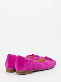 Ara – Ballerinas aus Veloursleder in Pink