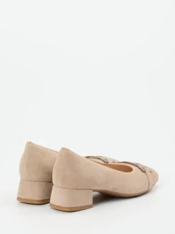Ara – Blockabsatz-Pumps aus Veloursleder beige