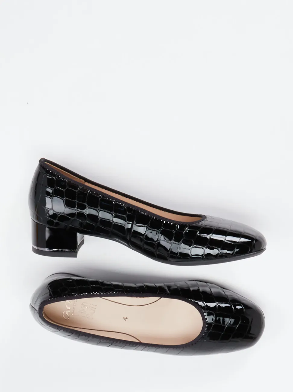 Ara – Blockabsatz-Pumps aus Lackleder Schwarz