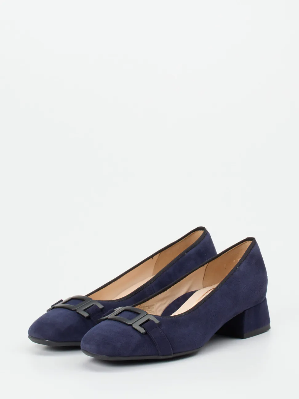 Ara – Blockabsatz-Pumps aus Veloursleder Dunkelblau
