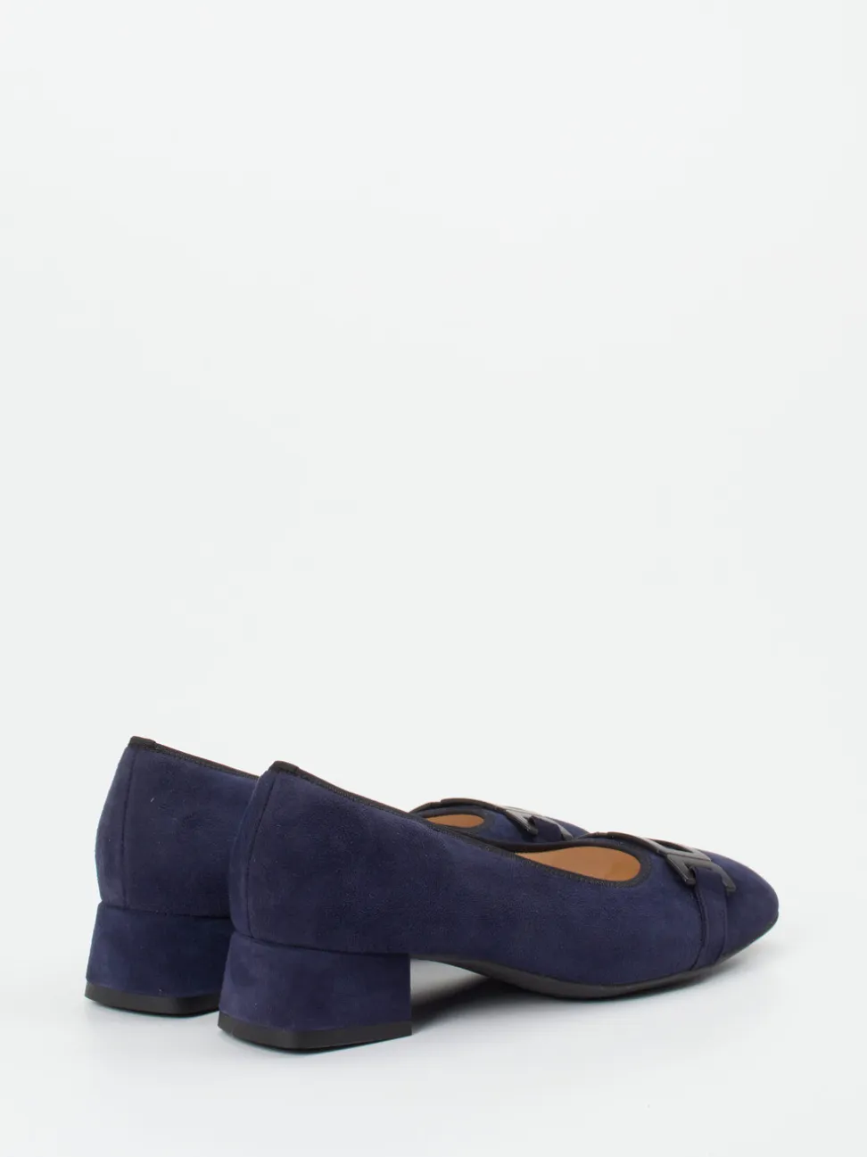 Ara – Blockabsatz-Pumps aus Veloursleder Dunkelblau