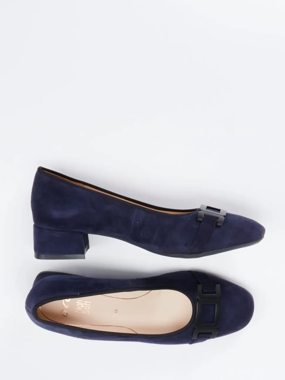Ara – Blockabsatz-Pumps aus Veloursleder Dunkelblau