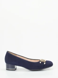 Ara – Blockabsatz-Pumps aus Veloursleder Dunkelblau