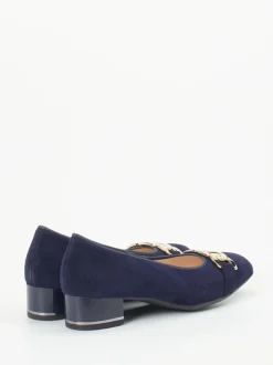 Ara – Blockabsatz-Pumps aus Veloursleder Dunkelblau