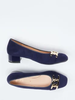 Ara – Blockabsatz-Pumps aus Veloursleder Dunkelblau