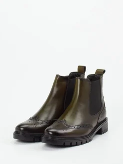 Ara – Chelsea-Stiefelette aus Kalbleder olivgrün