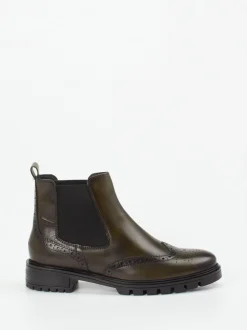 Ara – Chelsea-Stiefelette aus Kalbleder olivgrün