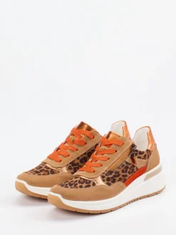 Ara – Chunky Sneaker aus geprägtem Leder braun