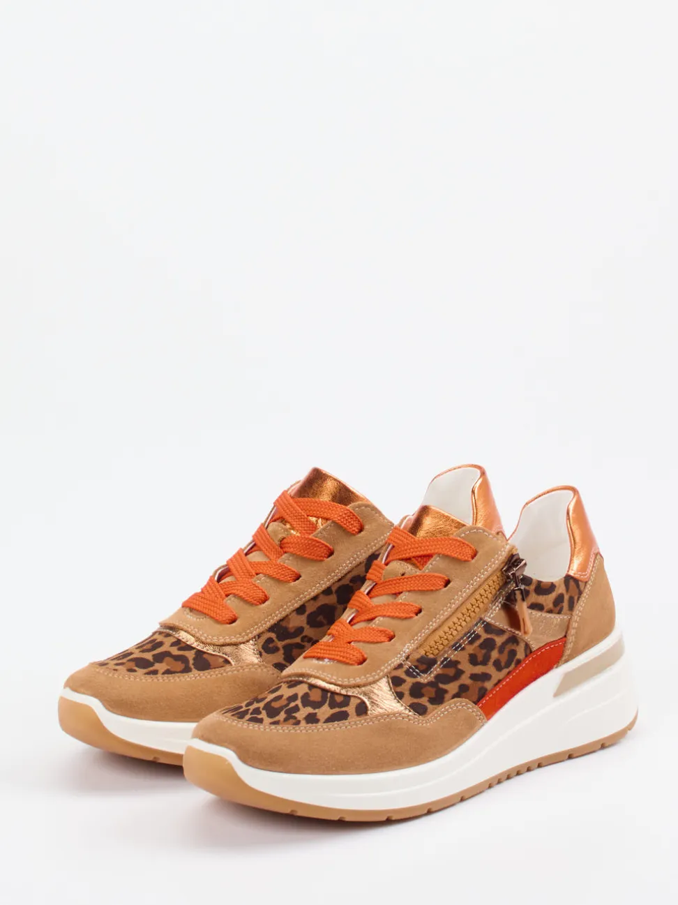 Ara – Chunky Sneaker aus geprägtem Leder braun