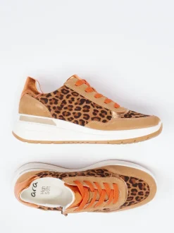Ara – Chunky Sneaker aus geprägtem Leder braun