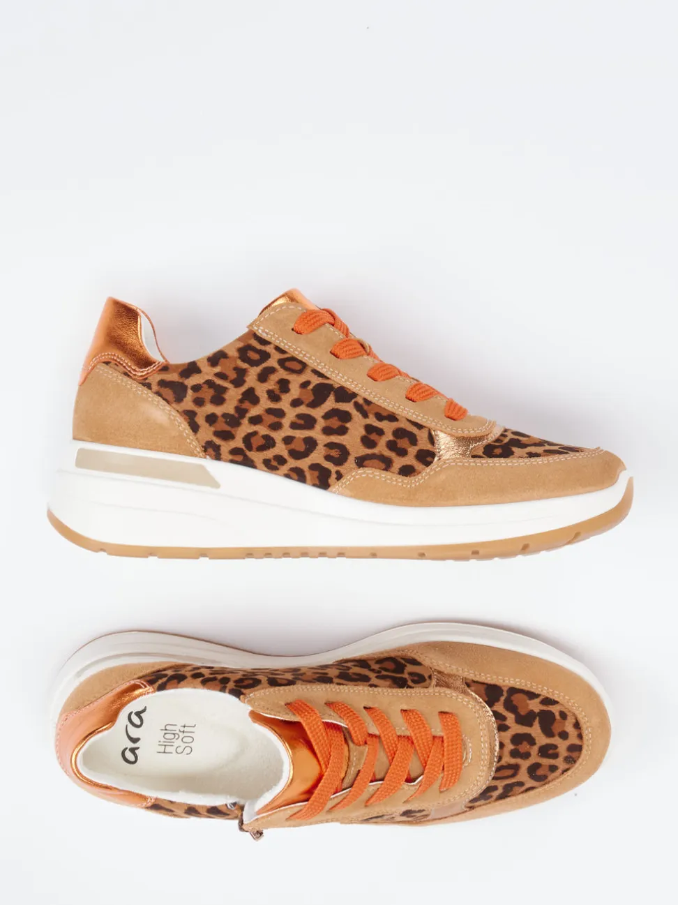 Ara – Chunky Sneaker aus geprägtem Leder braun