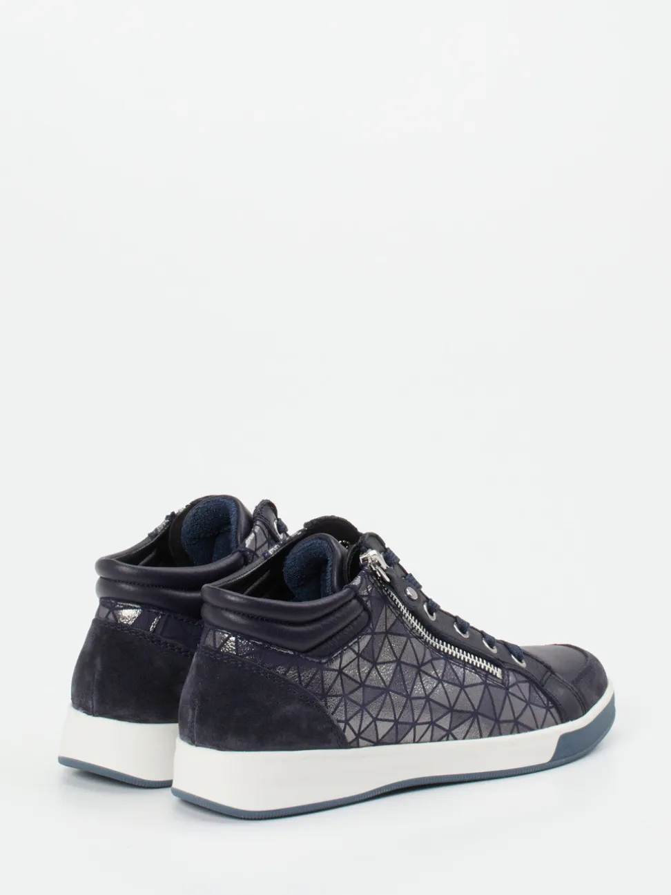 Ara – High-Top-Sneaker aus Metallicleder Dunkelblau