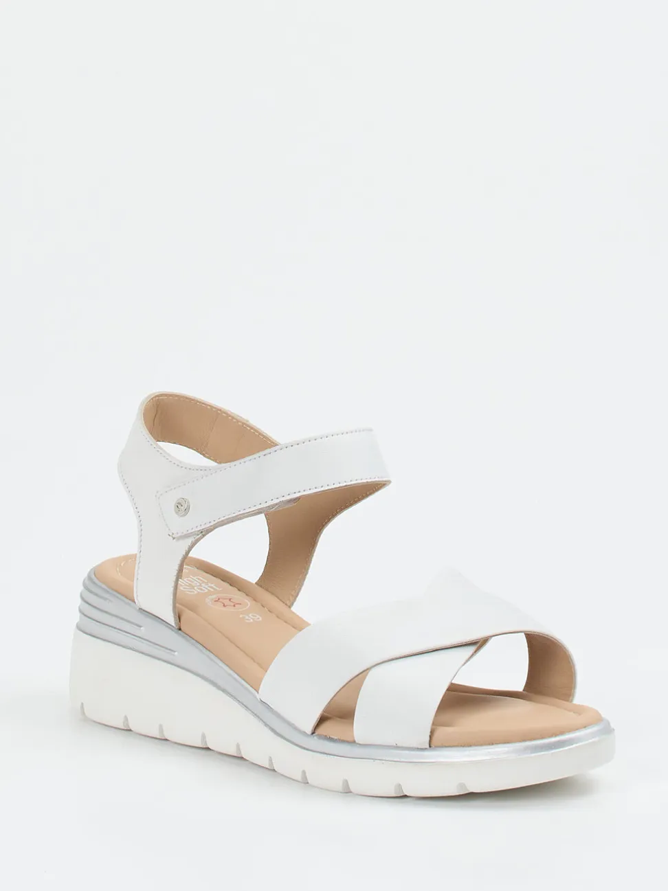 Ara – Keilsandalette aus Kalbleder in Weiß