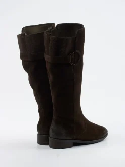 Ara – Kniehohe Stiefel aus Veloursleder Dunkelbraun