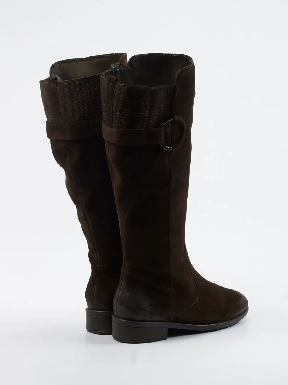 Ara – Kniehohe Stiefel aus Veloursleder Dunkelbraun