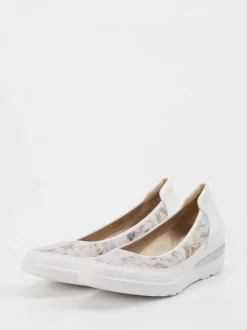 Ara – Komfort-Ballerinas aus Leder Weiß floral