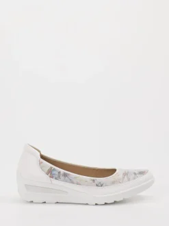 Ara – Komfort-Ballerinas aus Leder Weiß floral
