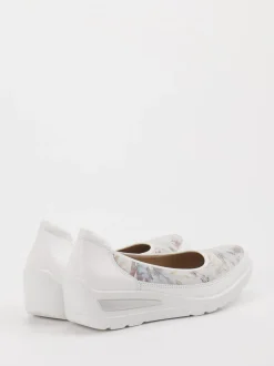 Ara – Komfort-Ballerinas aus Leder Weiß floral