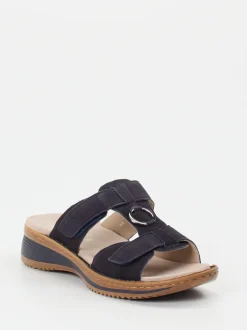 Ara – Komfort-Pantolette aus Veloursleder Dunkelblau
