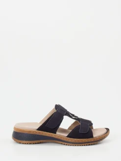 Ara – Komfort-Pantolette aus Veloursleder Dunkelblau