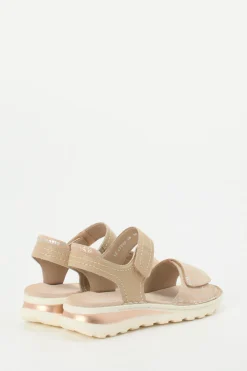 Ara – Komfortsandale aus geprägtem Leder beige