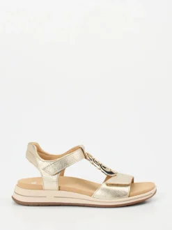 Ara – Komfortsandale aus Metallicleder goldfarben