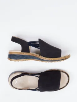 Ara – Komfortsandale aus Veloursleder Blau